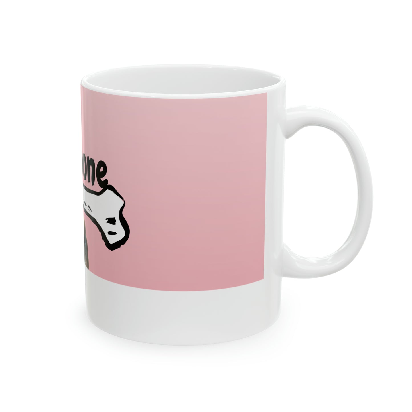 Hambone Peeking Mug (Pink), 11oz