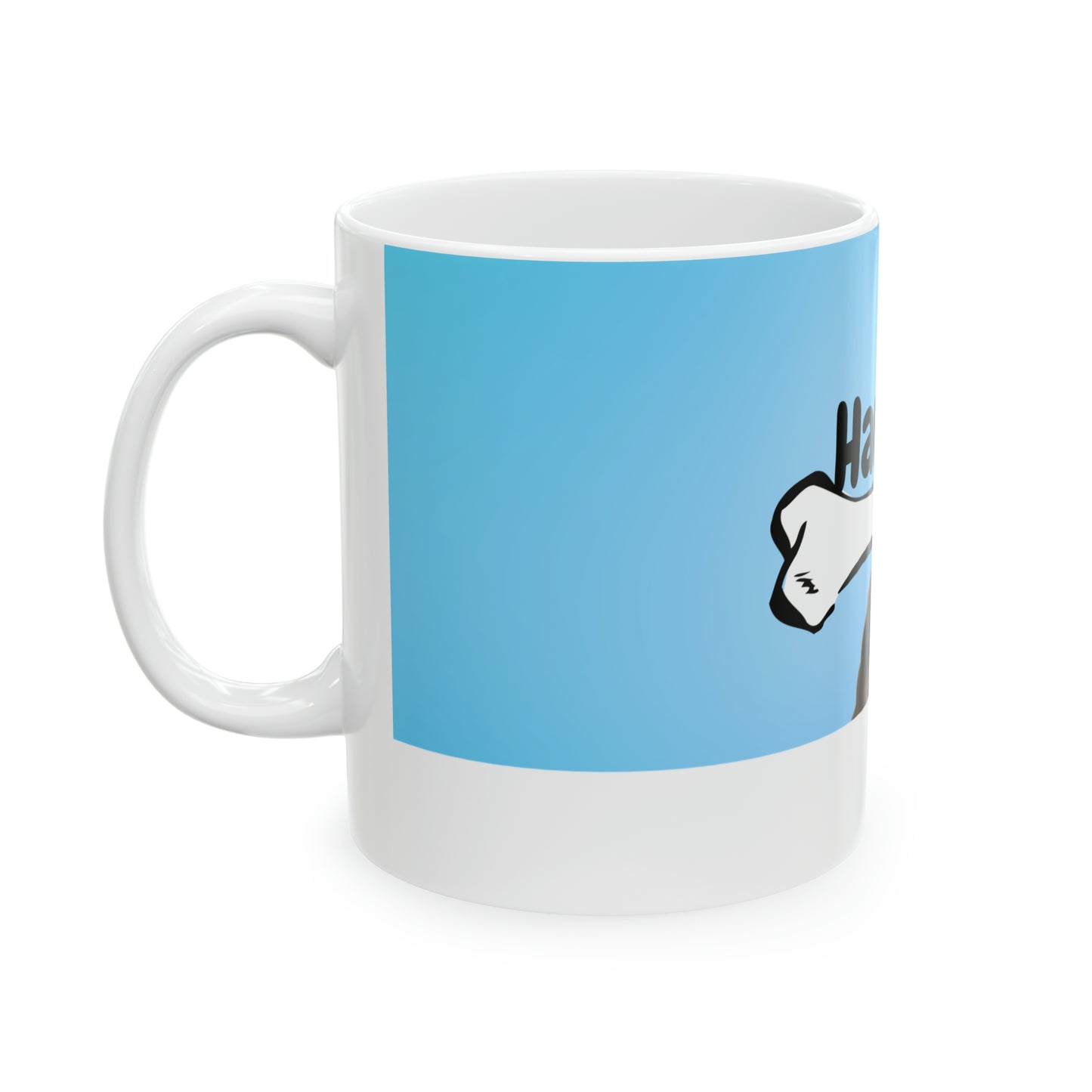 Hambone Peeking Mug (Blue), 11oz